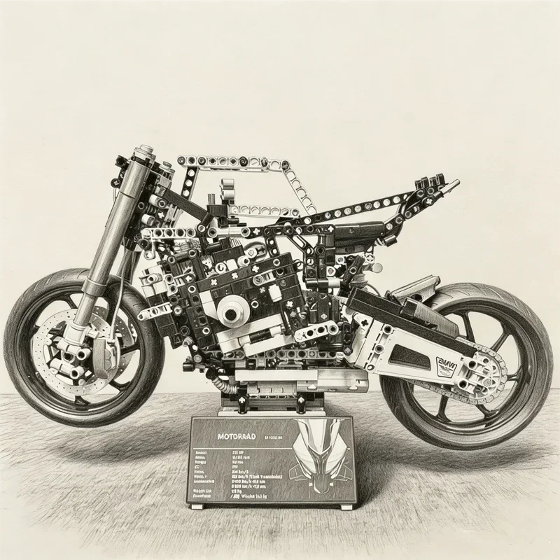 1920pcs Motorcycle Building Bo - огляд і ціна Model Kit Ikaruga