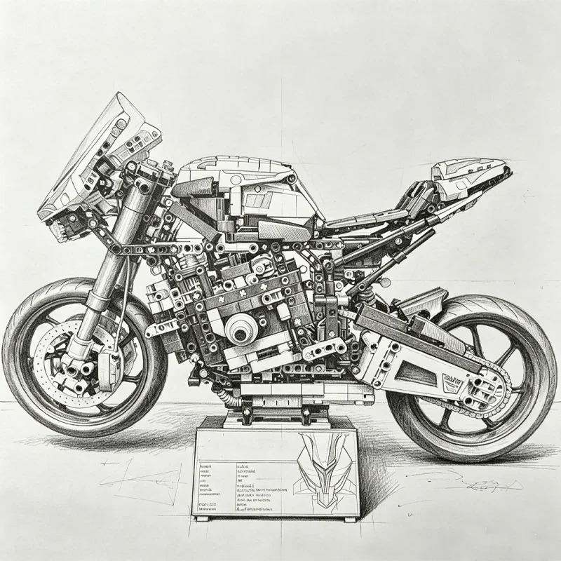 1920pcs Motorcycle Building Bo - огляд і ціна Model Kit Ikaruga